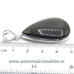 Pandantiv obsidian argintiu