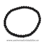 Bratara obsidian auriu rotund - 4 mm