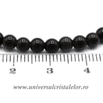 Bratara obsidian auriu rotund - 4 mm