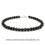 Bratara obsidian auriu