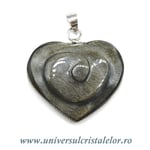 Pandantiv obsidian auriu inima