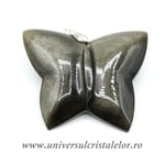 Pandantiv obsidian auriu fluture