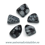 Obsidian fulg de nea piatra rulata
