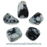 Obsidian fulg de nea piatra rulata