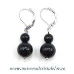 Cercei obsidian negru rotund-10mm m03
