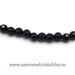Colier obsidian negru rotund fatetat - 4,2 mm