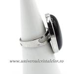 Inel obsidian negru oval reglabil m5
