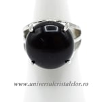 Inel obsidian negru rotund reglabil m6