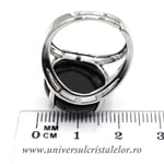 Inel obsidian negru rotund reglabil m6
