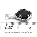 Pandantiv obsidian negru trifoi