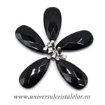 Pandantiv obsidian negru lacrima fatetat