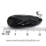 Pandantiv obsidian negru lacrima fatetat
