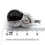 Pandantiv obsidian negru sfera m2