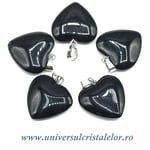 Pandantiv obsidian negru inima