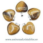 Pandantiv ochi de tigru inima