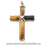 Pandantiv ochi de tigru cruciulita