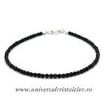Bratara onix negru rotund fatetat - 3.4 mm
