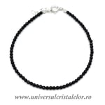 Bratara onix negru rotund fatetat - 3.4 mm