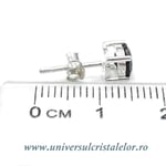 Cercei onix negru rotund fatetat tip surub (studs)