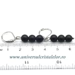 Cercei onix negru rotund - 6 mm