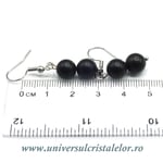 Cercei onix negru rotund - 8 mm