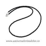 Colier onix negru rotund fatetat - 2,5 mm