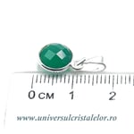 Pandantiv onix verde rotund fatetat - 9mm