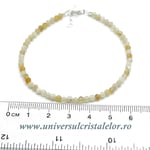 Bratara opal galben rotund fatetat - 3,2 mm