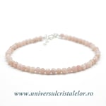 Bratara opal roz rotund fatetat - 3.4mm