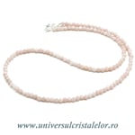 Colier opal roz rotund fatetat - 3,5 mm