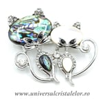 Brosa pandantiv abalone - pisica