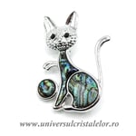 Brosa pandantiv abalone - pisica