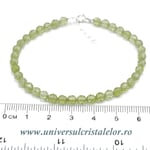 Bratara peridot rotund fatetat - 4,4mm