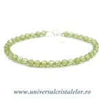 Bratara peridot rotund fatetat - 4,4mm