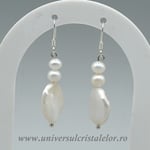 Cercei perle albe argint m2