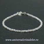 Bratara piatra lunii alba rotund fatetat - 2,6mm