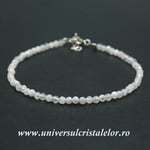 Bratara piatra lunii alba rotund fatetat - 3mm