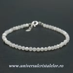 Bratara piatra lunii alba rotund fatetat - 3,4mm