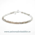 Bratara piatra lunii multicolora rotund fatetat - 3 mm