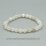 Bratara piatra lunii alba rotund - 6 mm