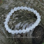 Bratara piatra lunii alba rotund - 6 mm