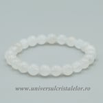 Bratara piatra lunii alba rotund - 8 mm