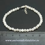 Bratara piatra lunii alba rotund fatetat - 4,2 mm