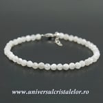 Bratara piatra lunii alba rotund fatetat - 4,2 mm