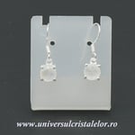 Cercei piatra lunii fatetat rotund