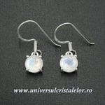 Cercei piatra lunii fatetat rotund
