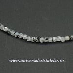 Colier piatra lunii cu turmalina neagra cub fatetat - 3 mm