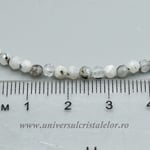 Colier piatra lunii cu turmalina neagra rotund fatetat - 3,4 mm