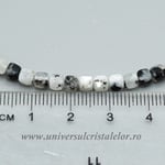 Colier piatra lunii cu turmalina neagra cub fatetat - 4,6 mm