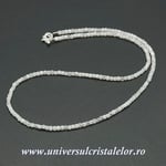 Colier piatra lunii alba cub fatetat - 2,5mm